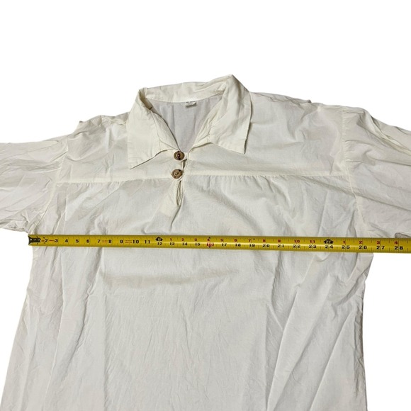 Handmade Wood Buttons Oversized Tunic Top‎ Size 2XL Natural Earthy Lagenlook - Picture 6 of 10